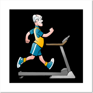 Man on a Treadmill Fitness Posters and Art